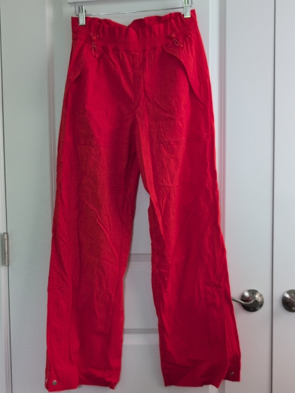 Athleta Bright Red/Orange Elastic Waist Pull-On Pants